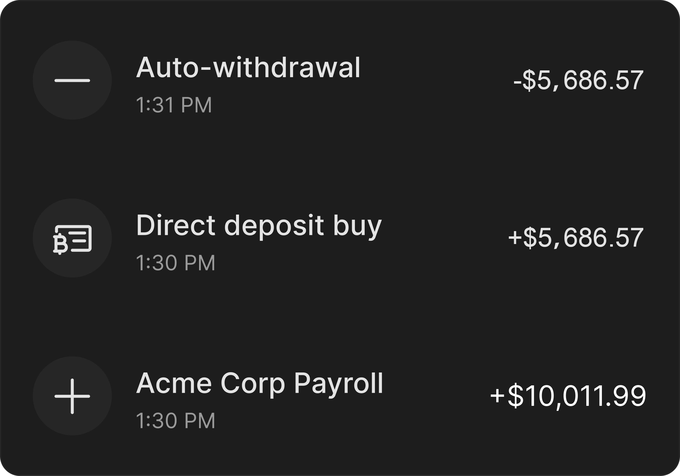 Recurring buy interface